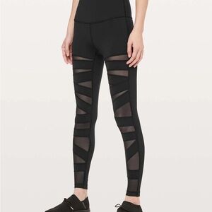 Lululemon Black Mesh Panel Leggings